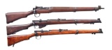 3 BOLT ACTION LEE ENFIELD LONGARMS.