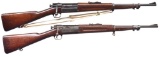 2 SPRINGFIELD MODEL 1898 KRAG BOLT ACTION RIFLES.