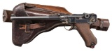 DWM 1914 ARTILLERY LUGER SEMI AUTO PISTOL RIG.