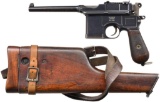 MAUSER C96 PRE WAR COMMERCIAL SEMI AUTO PISTOL.