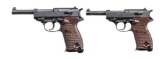 2 P38 SEMI AUTO PISTOLS. MAUSER & WALTHER.