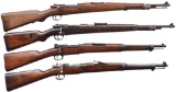 4 EUROPEAN BOLT ACTION MILITARY RIFLES