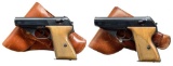 2 MAUSER MODEL HSc SEMI AUTO PISTOLS.