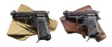 2 BERETTA 1934 SEMI AUTO PISTOLS.