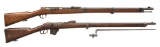 2 ANTIQUE BOLT ACTION RIFLES.