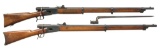 2 SWISS VETTTERLI BOLT ACTION RIFLES.