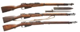 3 MOSIN NAGANT BOLT ACTION RIFLES.