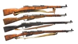 4 MOSIN NAGANT BOLT ACTION RIFLES.