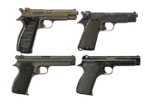 4 FRENCH CURIO SEMI AUTO PISTOLS.