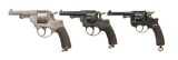 3 ANTIQUE FRENCH REVOLVERS.