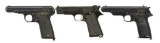3 FRENCH SEMI AUTO PISTOLS.