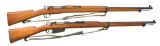 2 LOEWE BOLT ACTION RIFLES.