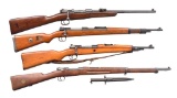 4 BOLT ACTION MILITARY RIFLES.
