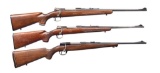 3 CALIBER 30-06 BOLT ACTION RIFLES.