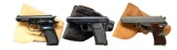 3 SEMI AUTO PISTOLS. 2 CZ, 1 FN.