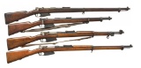 4 BELGIAN 1889 MAUSER BOLT ACTION RIFLES.