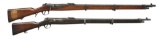 2 KROPATSCHEK MODEL 1886 BOLT ACTION RIFLES.