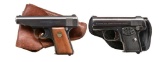 2 GERMAN 25 ACP VEST POCKET SEMI AUTO PISTOLS.