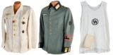 2 WWII GERMAN TUNICS & 1 ATHLETIC SHIRT.