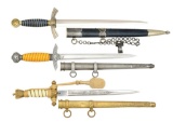3 WWII GERMAN DAGGERS.