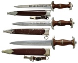 3 WWII GERMAN SA DAGGERS.