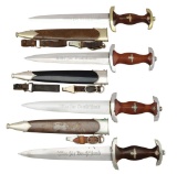 3 WWII GERMAN SA DAGGERS & 1 NSKK DAGGER.