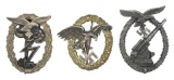 3 WWII GERMAN LUFTWAFFE BADGES.