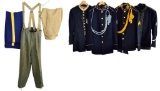 4 US UNIFORMS & 2 UNIFORM PANTS.