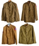 4 WWI AIR CORPS UNIFORM COATS & A PAIR OF PANTS.