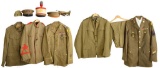 5 EARLY 20TH CENTURY US UNIFORMS, 3 HATS & BUGLE.