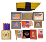 5 FRAMED FLAGS & SILKWORK & MUCH MORE.