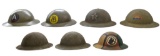 7 WWI US HELMETS.