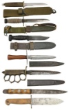 7 MILITARY FIGHTING KNIVES.