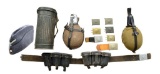 WWI & WWII GERMAN BUCKLES, CANTEENS, GAS MASK &