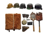 WWI & WWII GERMAN HELMETS & EQUIPMENT.