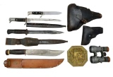 LUGER HOLSTER, MARBLES BOWIE KNIFE PLUS GERMAN