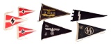 7 WWII GERMAN MOTIF PENNANTS.