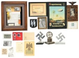 WWII GERMAN EPHEMERA & ZEPPELIN RELATED ITEMS.