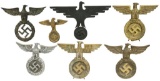 7 WWII GERMAN DECORATIVE WALL & DESK EAGLES.