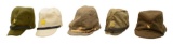 5 WWII JAPANESE MILITARY FIELD CAPS.
