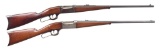 2 SAVAGE MODEL 1899 A LEVER ACTION RIFLES.