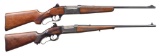 2 SAVAGE MODEL 99 F LEVER ACTION RIFLES.