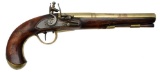 BRASS BARREL FLINTLOCK PISTOL.