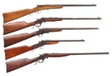 5 VINTAGE RIMFIRE SINGLE SHOT RIFLES.