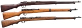 3 JAPANESE BOLT ACTION MILITARY RIFLES.