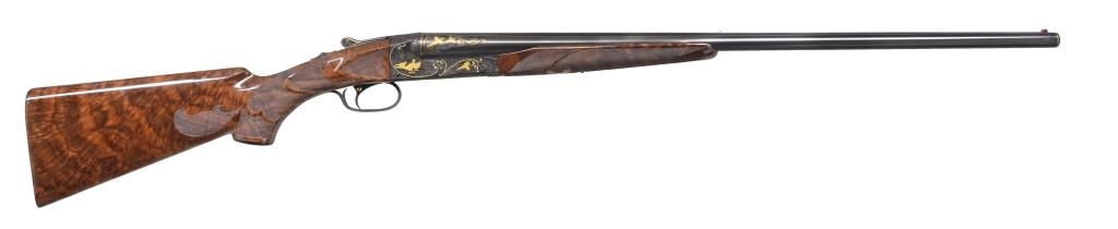 ANGELO BEE ENGRAVED WINCHESTER MODEL 21 SHOTGUN.