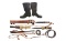 WWII GERMAN BOOTS, BAYONET, BUCKLES, BELTS & MORE.