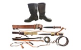 WWII GERMAN BOOTS, BAYONET, BUCKLES, BELTS & MORE.