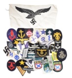 WWII GERMAN CLOTH & INSIGNIA GROUP.