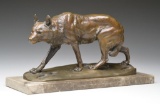 BRONZE WOLF SCULPTURE BY VALTON.